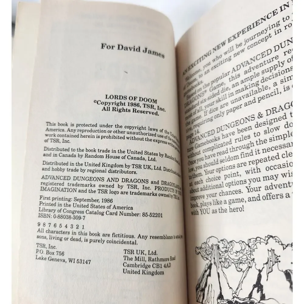 Lords of Doom AD&D TSR Dragonlance Adventure Gamebook #10 - 1st ed W Stat Card